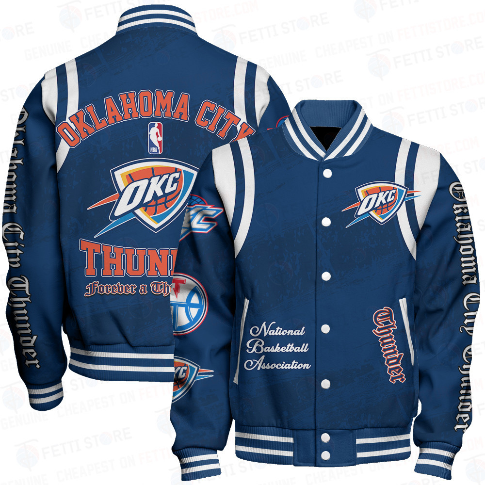 oklahoma city thunder team logo new design print baseball varsity jacket baseball jacket all over print sfat v26 1v7o0