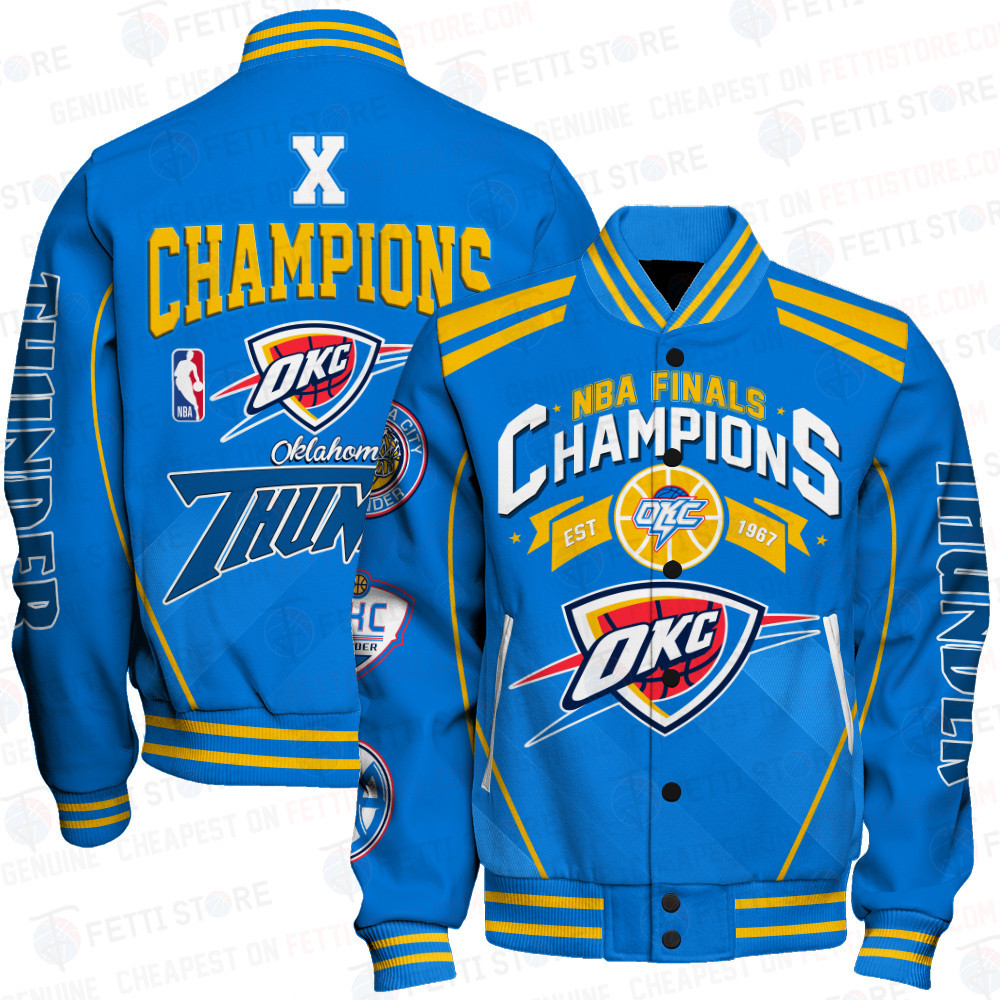 oklahoma city thunder x champions basketball team print baseball varsity jacket baseball jacket all over print sfat v24 l8cgi