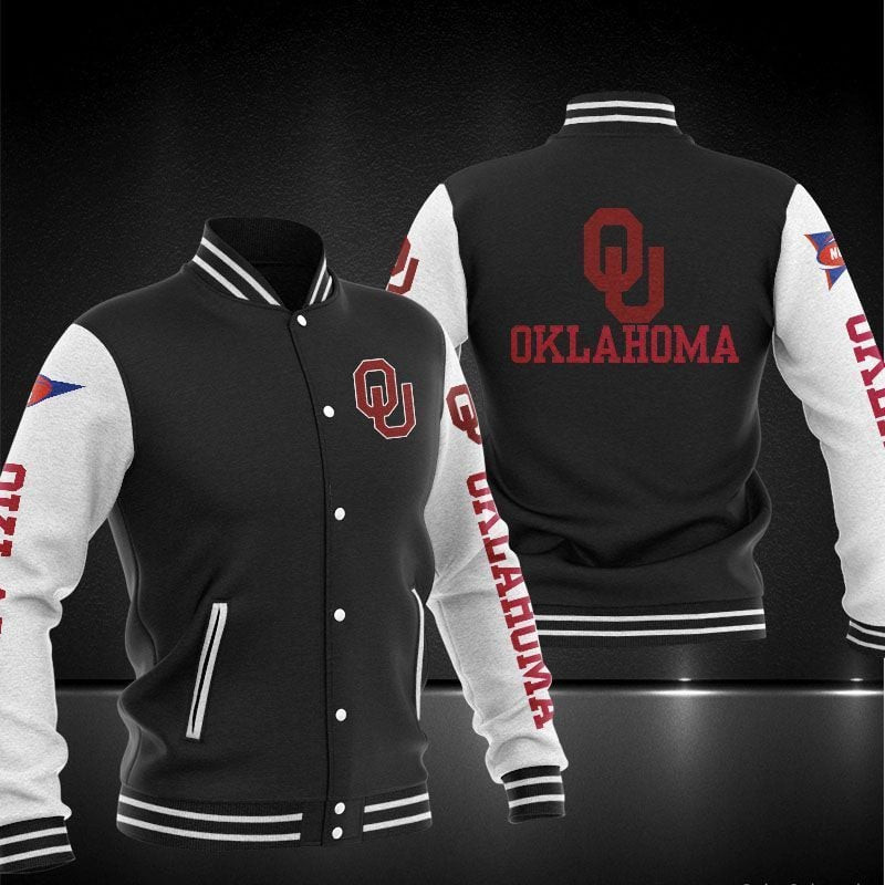 oklahoma sooners ncaa baseball varsity jacket baseball jacket all over print zshml