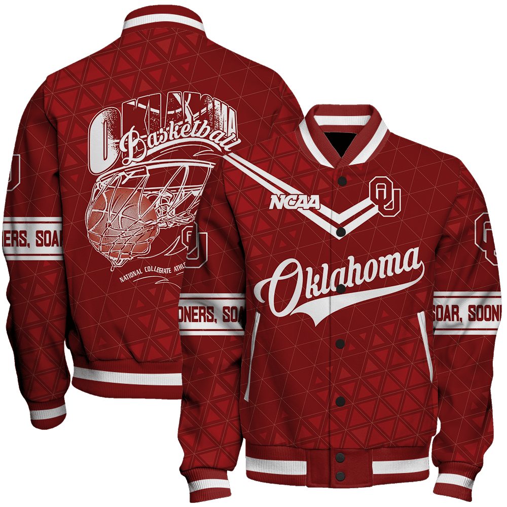 oklahoma sooners ncaa basketball soar sooners soar 3d unisex baseball varsity jacket baseball jacket all over print t9bje