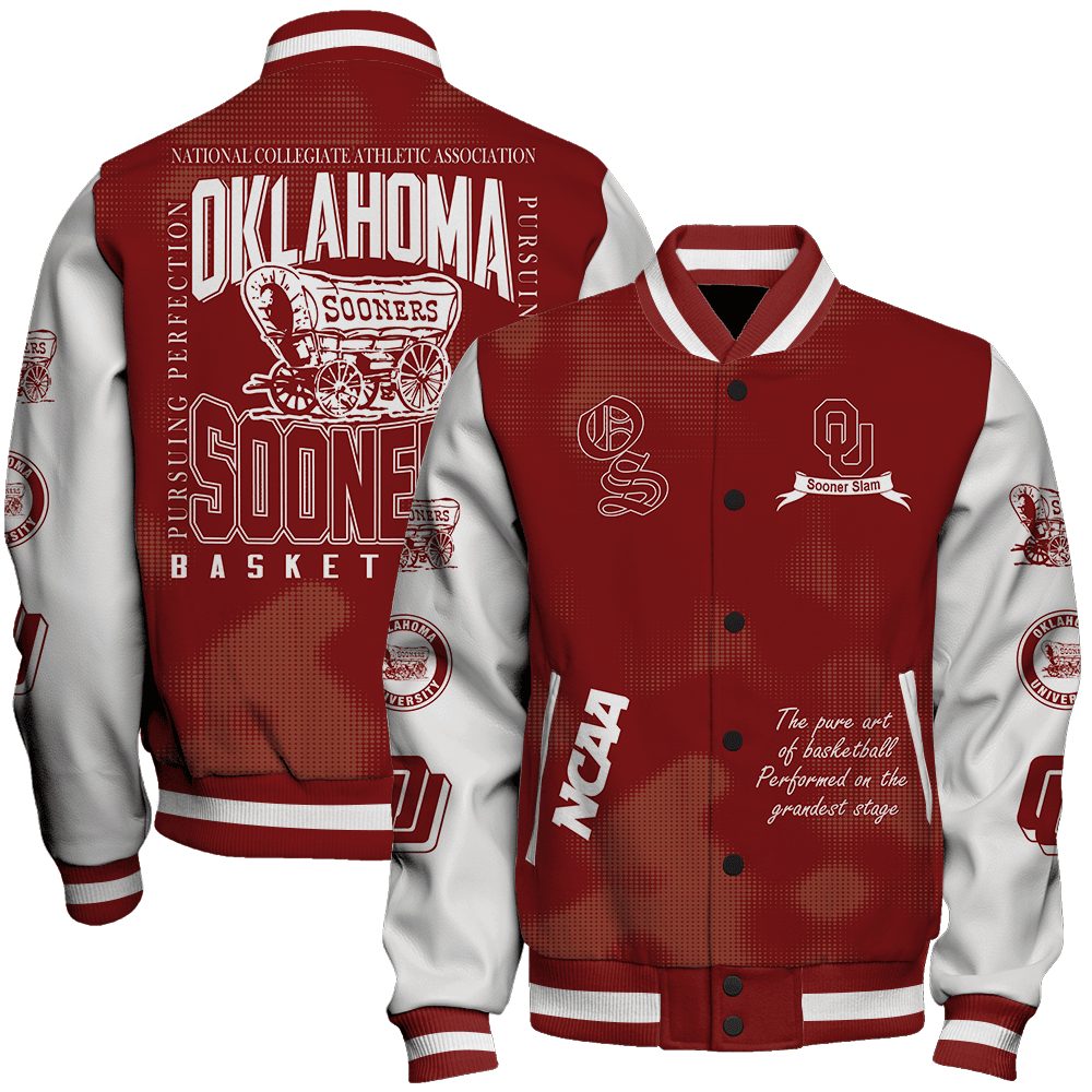 oklahoma sooners ncaa basketball sooner slam 3d unisex baseball varsity jacket baseball jacket all over print qvkr4