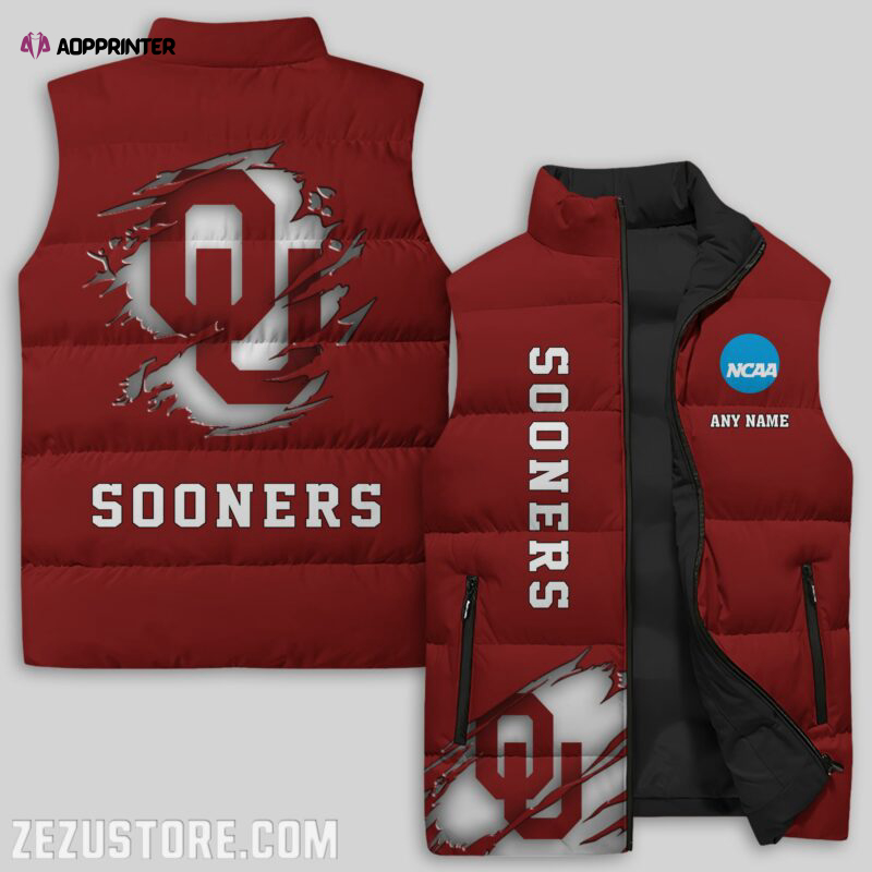 oklahoma sooners ncaa sleeveless puffer jacket custom for fans gifts 3 1