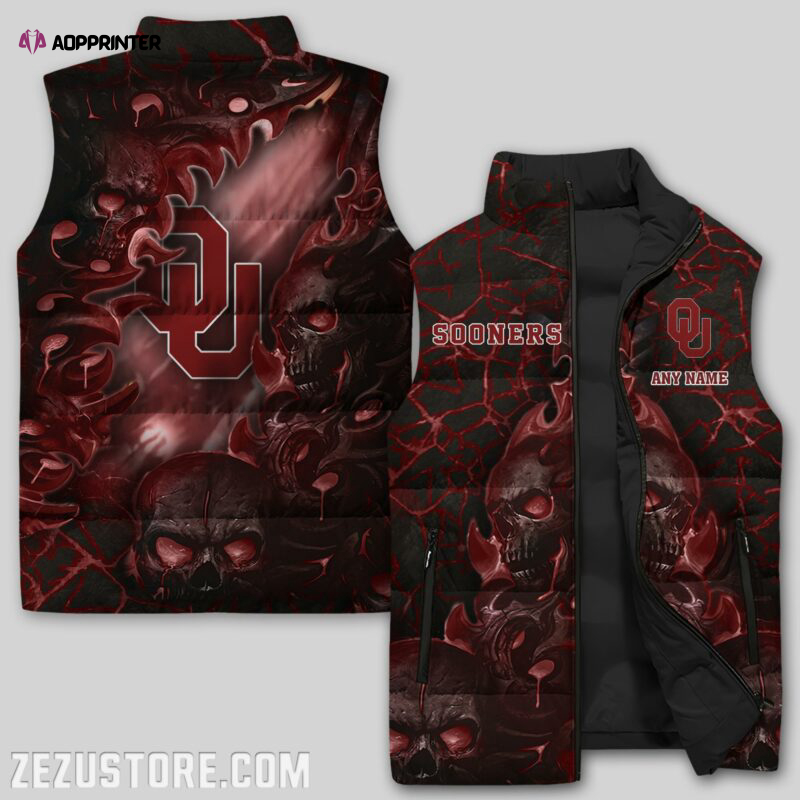 oklahoma sooners sleeveless puffer jacket custom for fans gifts