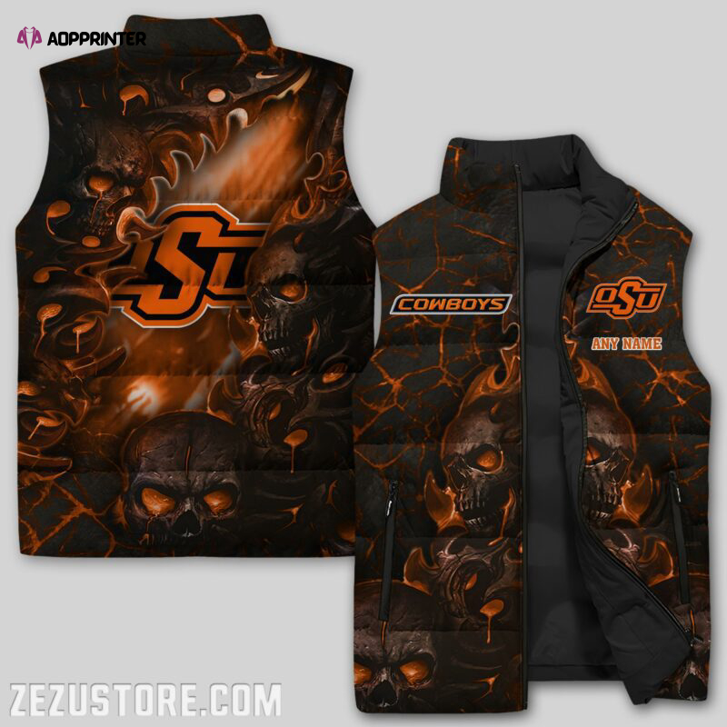 oklahoma state cowboys ncaa sleeveless puffer jacket custom for fans gifts 3