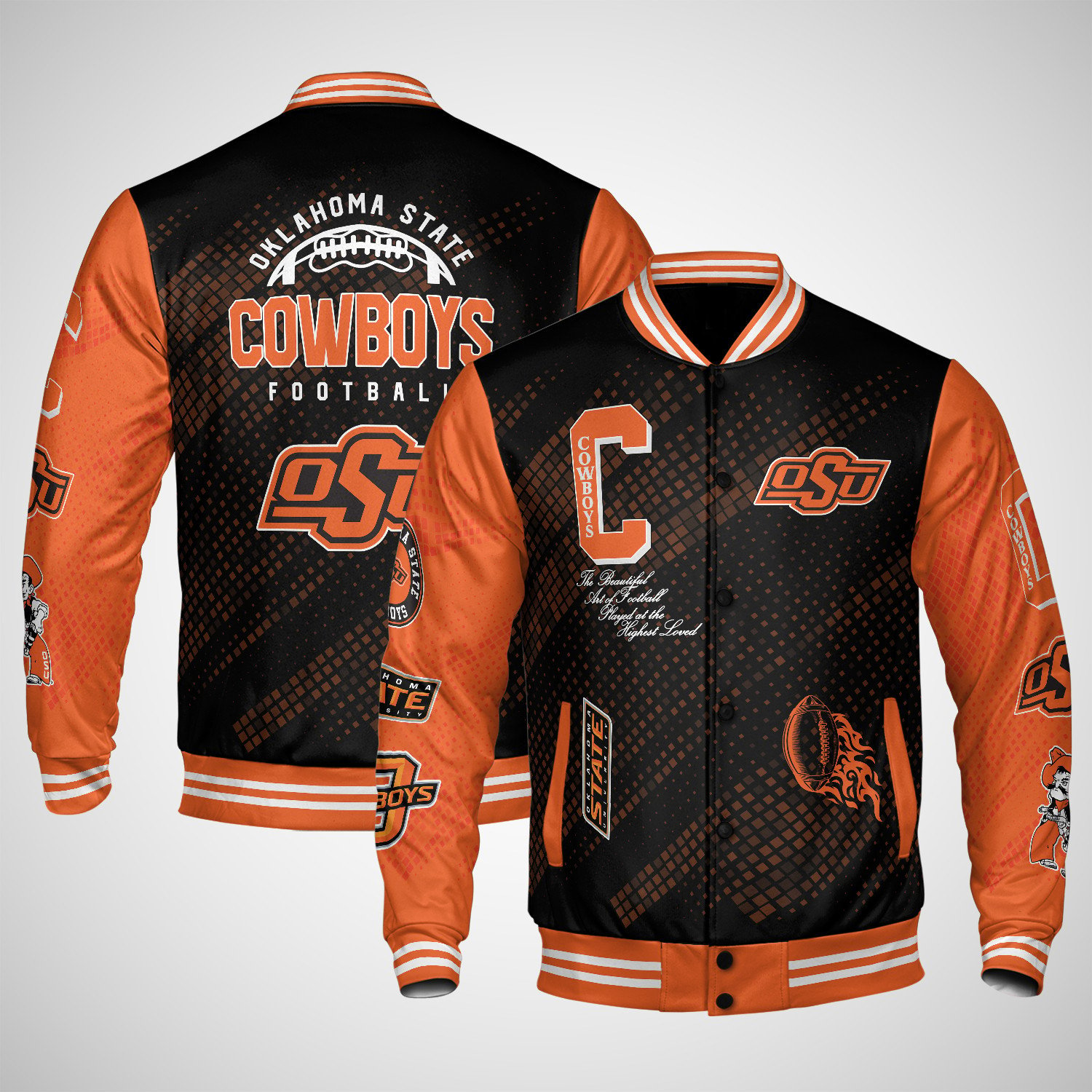 oklahoma state cowboys varsity jacket baseball jacket all over print wf ipbzb