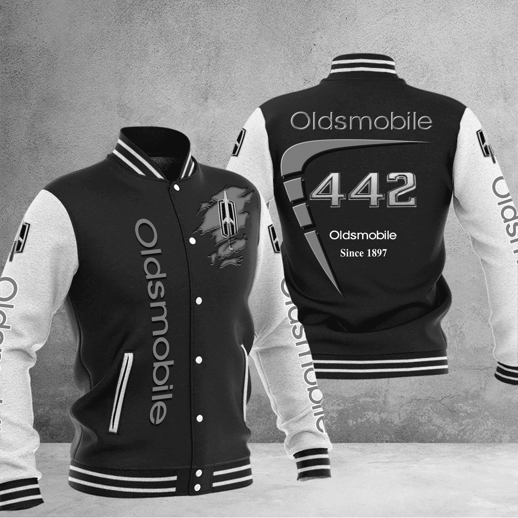 oldsmobile 442 baseball varsity jacket baseball jacket all over print kamwv