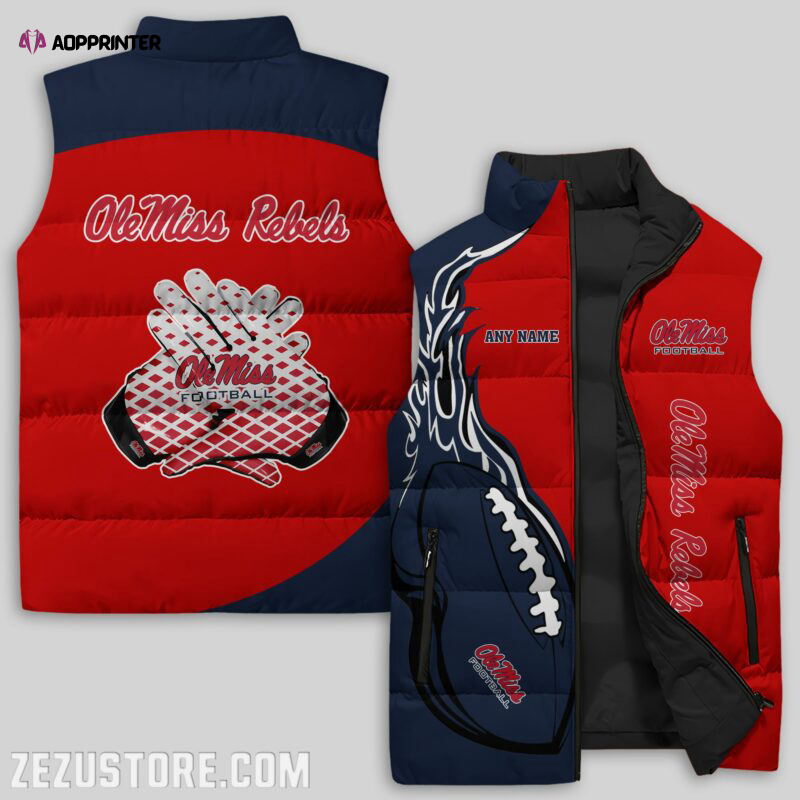 ole miss rebels ncaa sleeveless puffer jacket custom for fans gifts 3