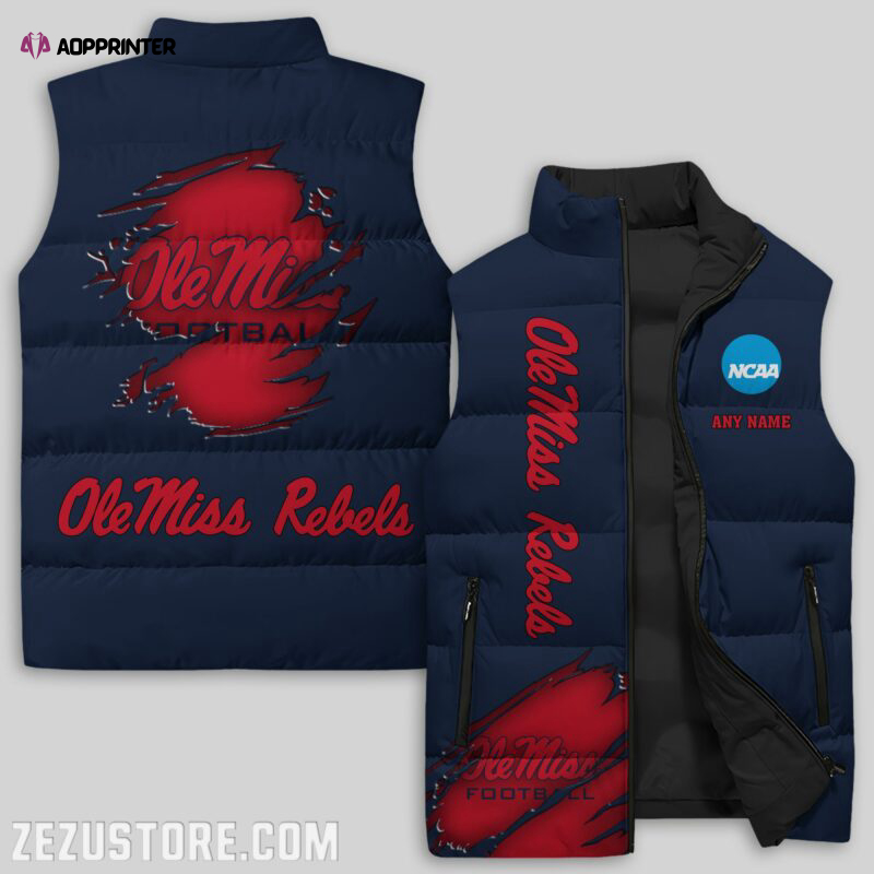 ole miss rebels ncaa sleeveless puffer jacket custom for fans spj1722