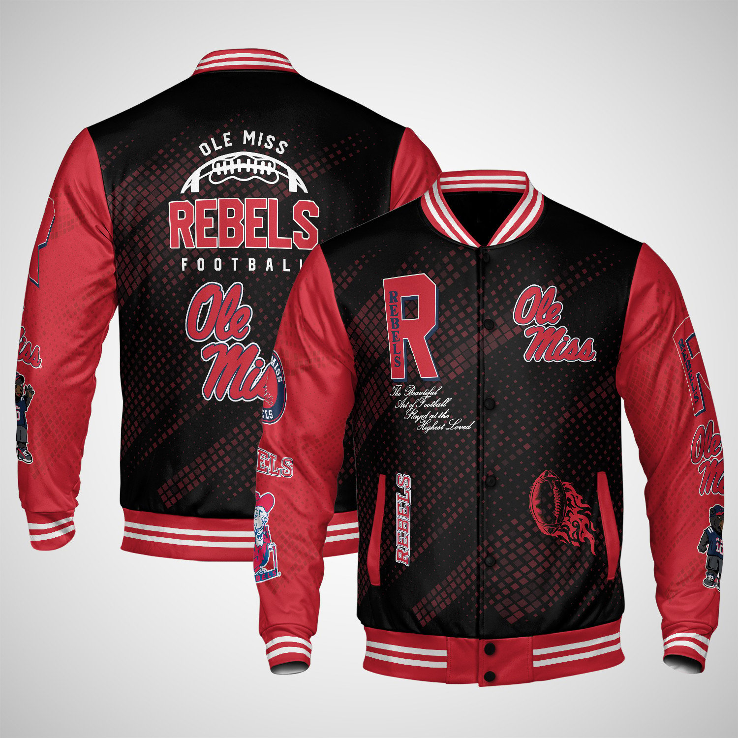 ole miss rebels varsity jacket baseball jacket all over print wf yy3ey