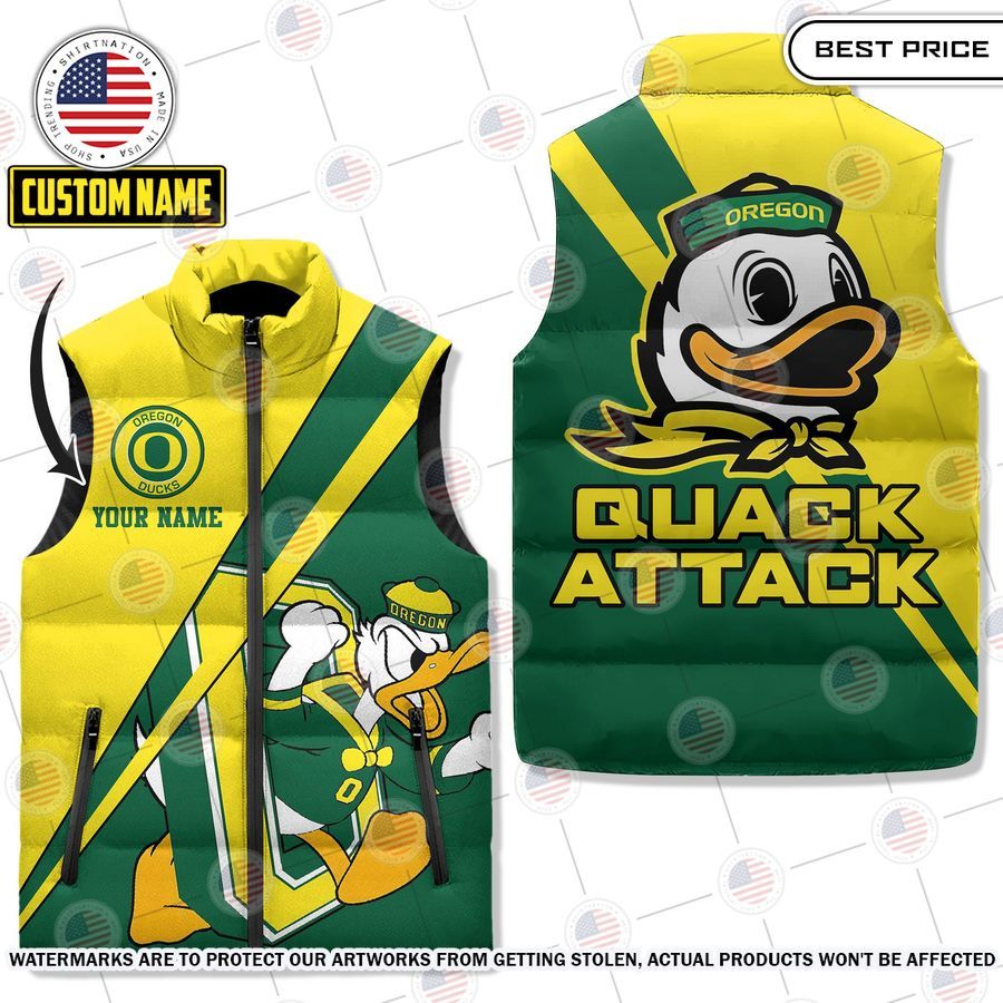 oregon ducks custom sleeveless down jacket 1 263