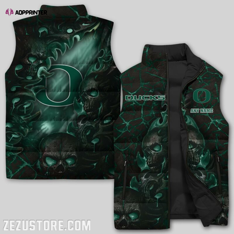 oregon ducks sleeveless puffer jacket custom for fans gifts 1