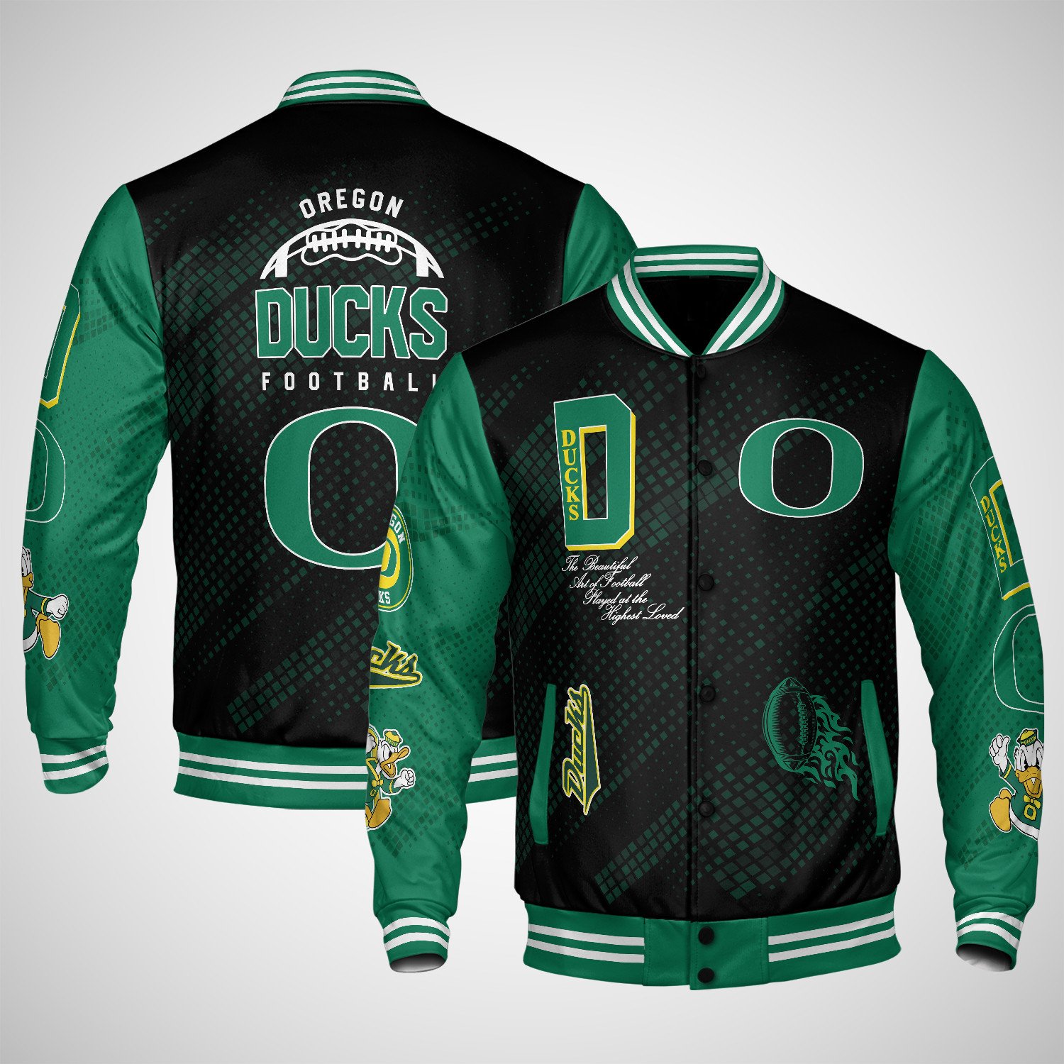 oregon ducks varsity jacket baseball jacket all over print wf vlyg1