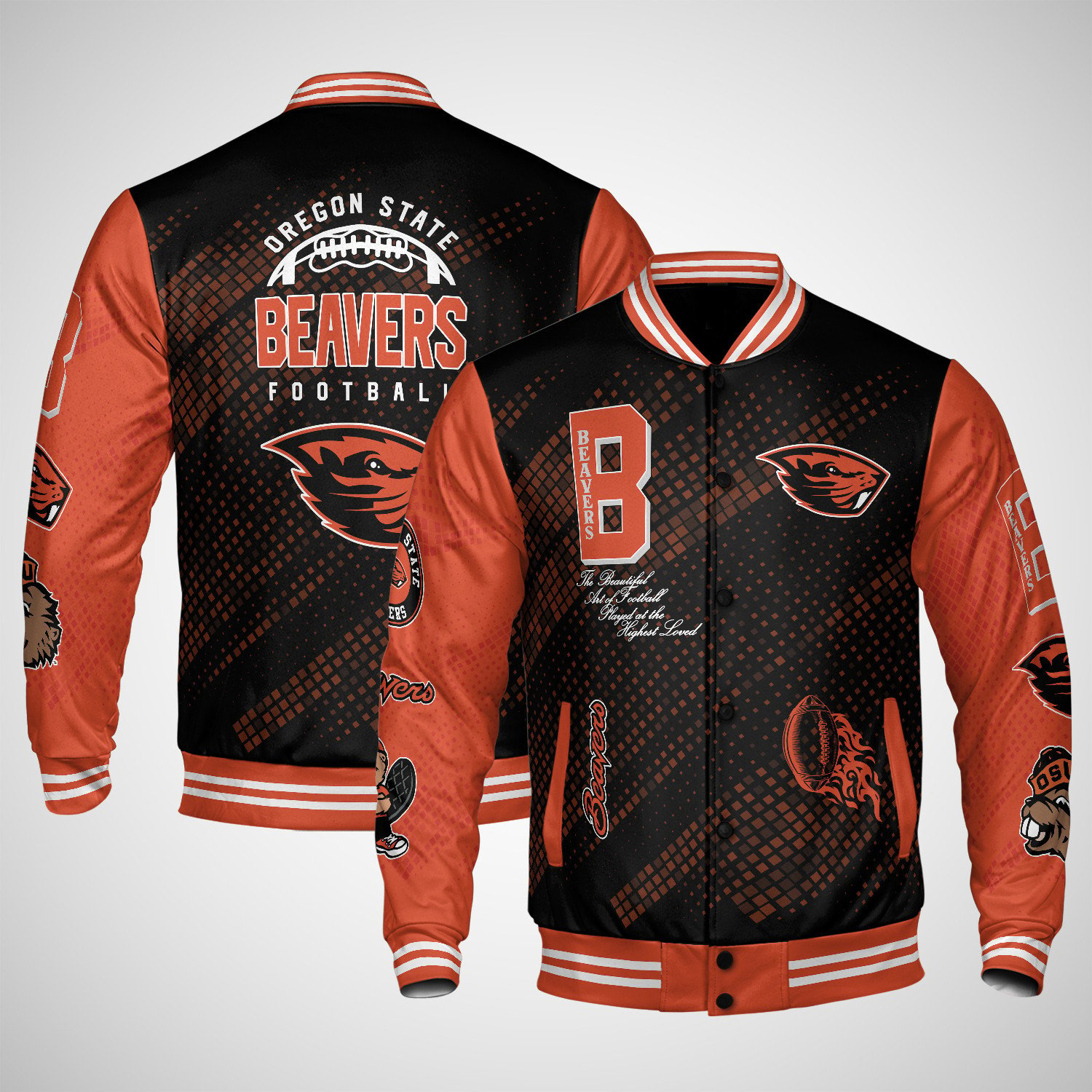 oregon state beavers varsity jacket baseball jacket all over print wf tvftf