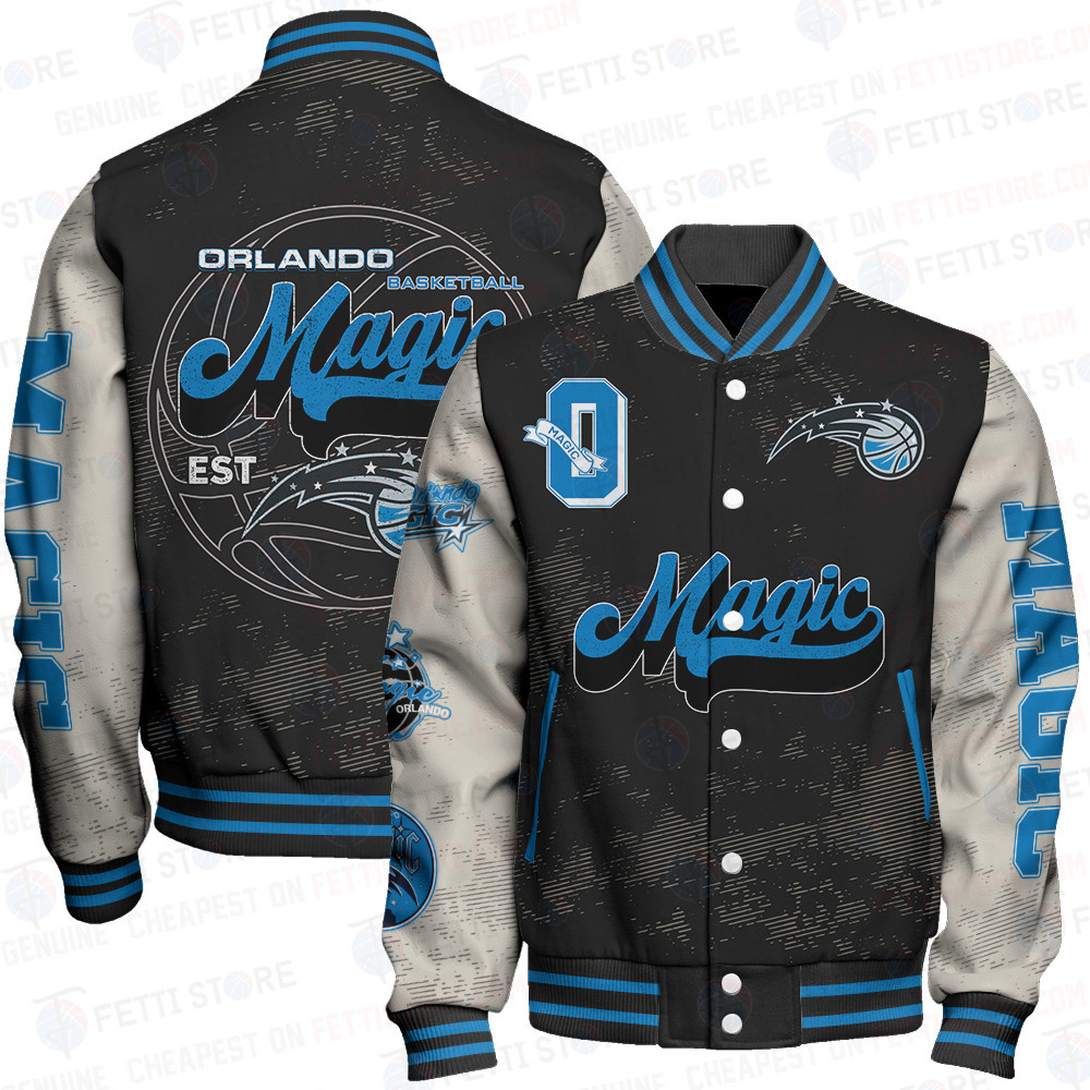 orlando magic team logo sport pattern classic baseball varsity jacket baseball jacket all over print vtbga