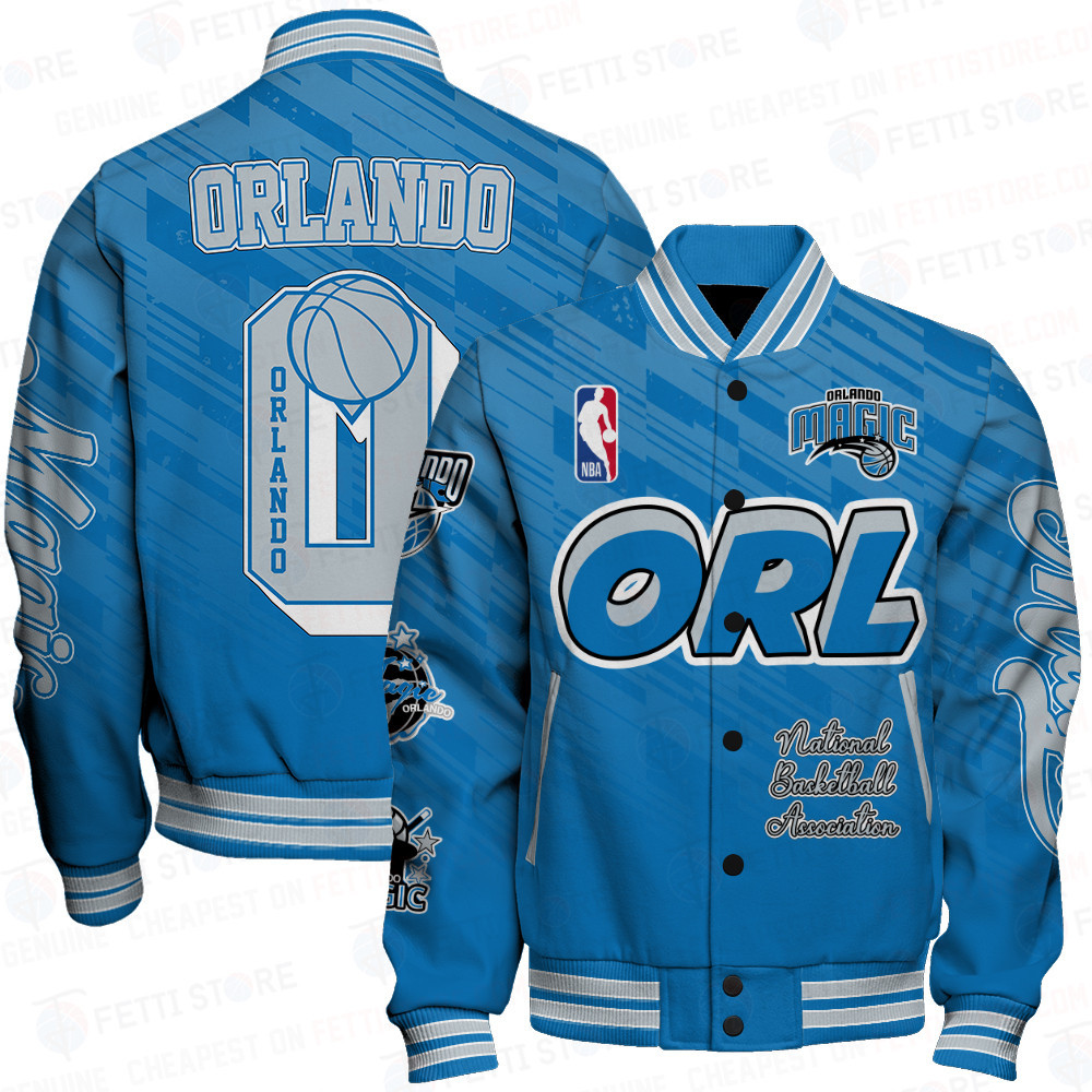 orlando magic team logo sport pattern nba baseball varsity jacket baseball jacket all over print gducy