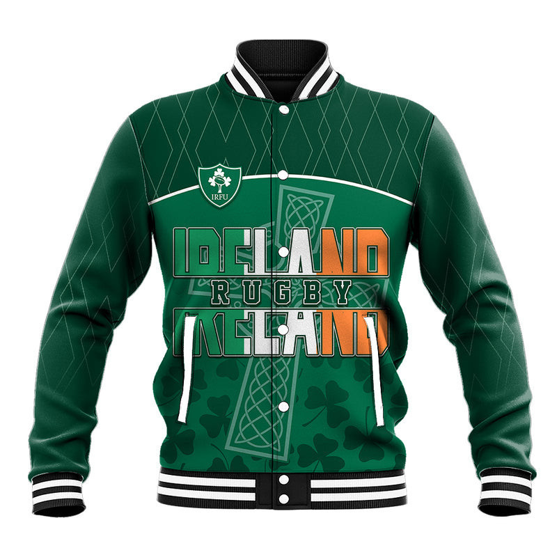 personalised ireland rugby 2023 celtic pattern baseball varsity jacket baseball jacket all over print okfbf