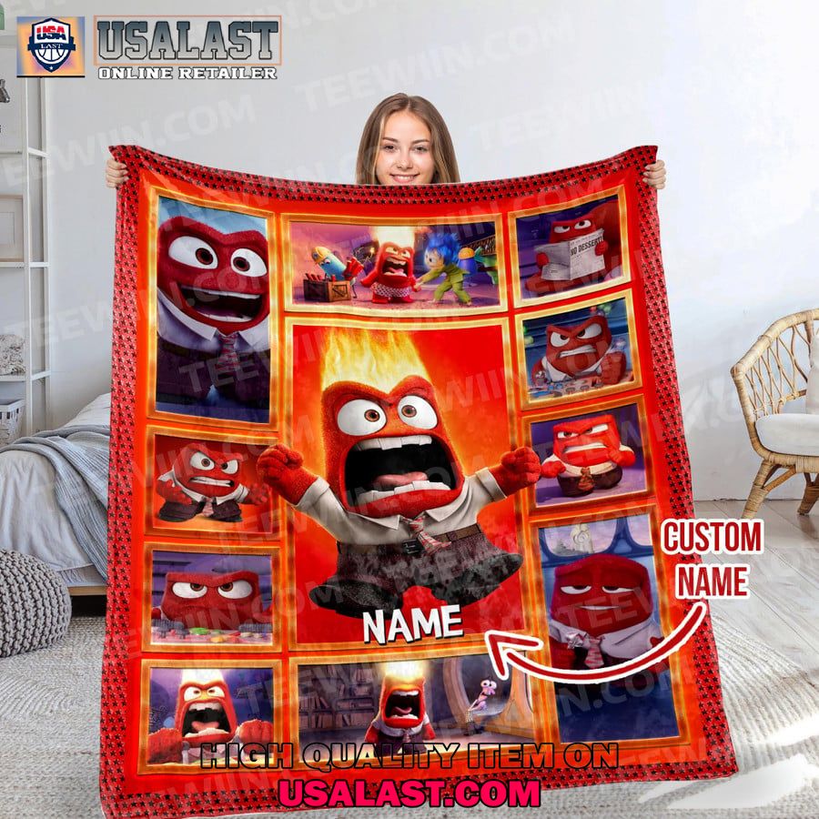 personalized anger inside out 2 movie fleece blanket 1 TEoMY