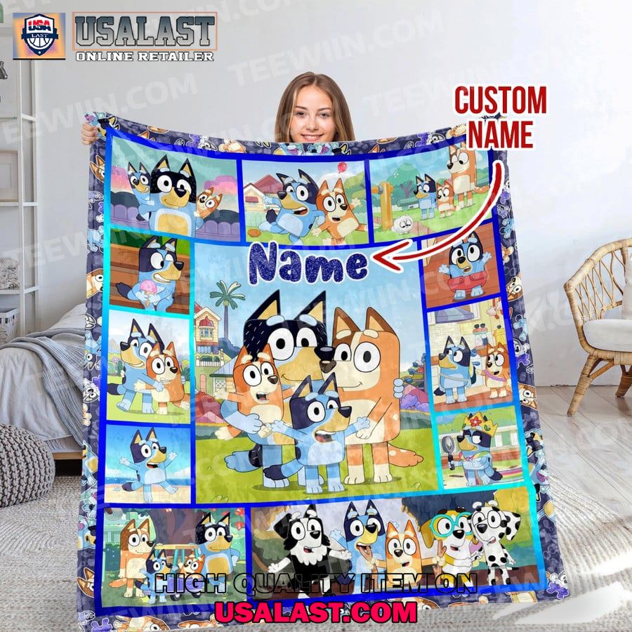 personalized bluey family high quality fleece blanket 1 aD9nP