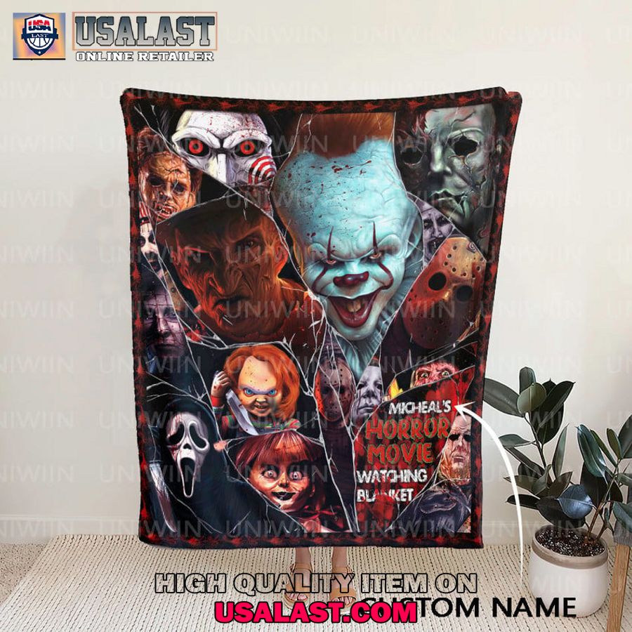 personalized horror movie halloween watching quilt blanket 1 TstHw