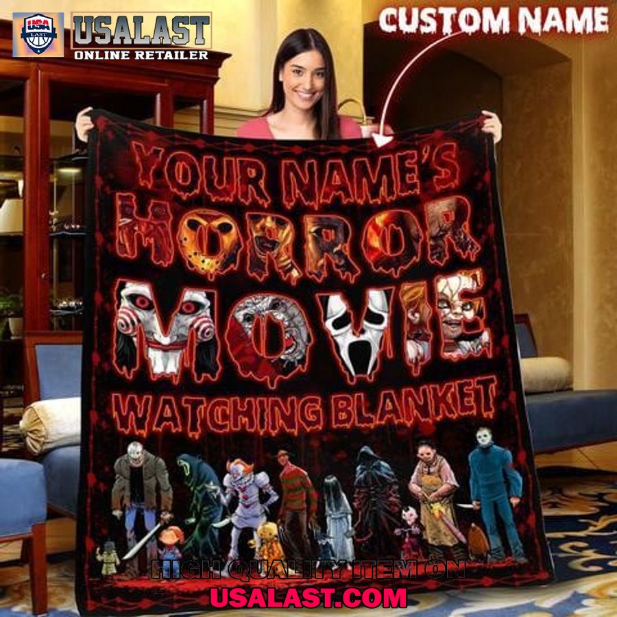 personalized horror movie watching quilt blanket style 02 1 zu0eT