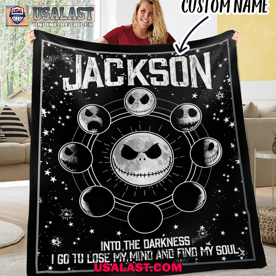 personalized jack skellington i go to lose my mind and find my soul fleece blanket 1 yN7Lr