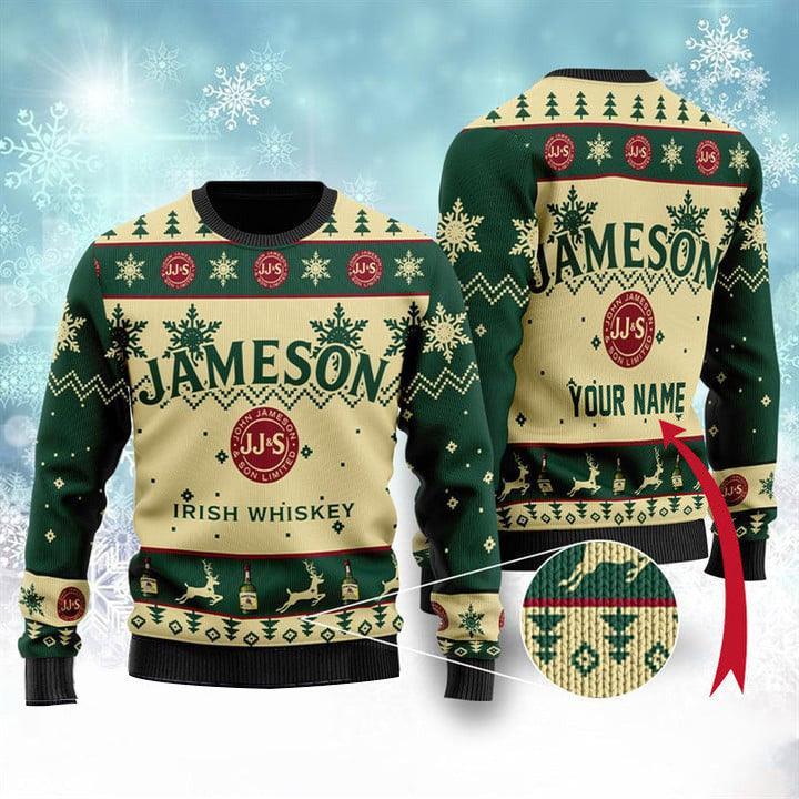 personalized jameson christmas ugly sweater flexiquor com