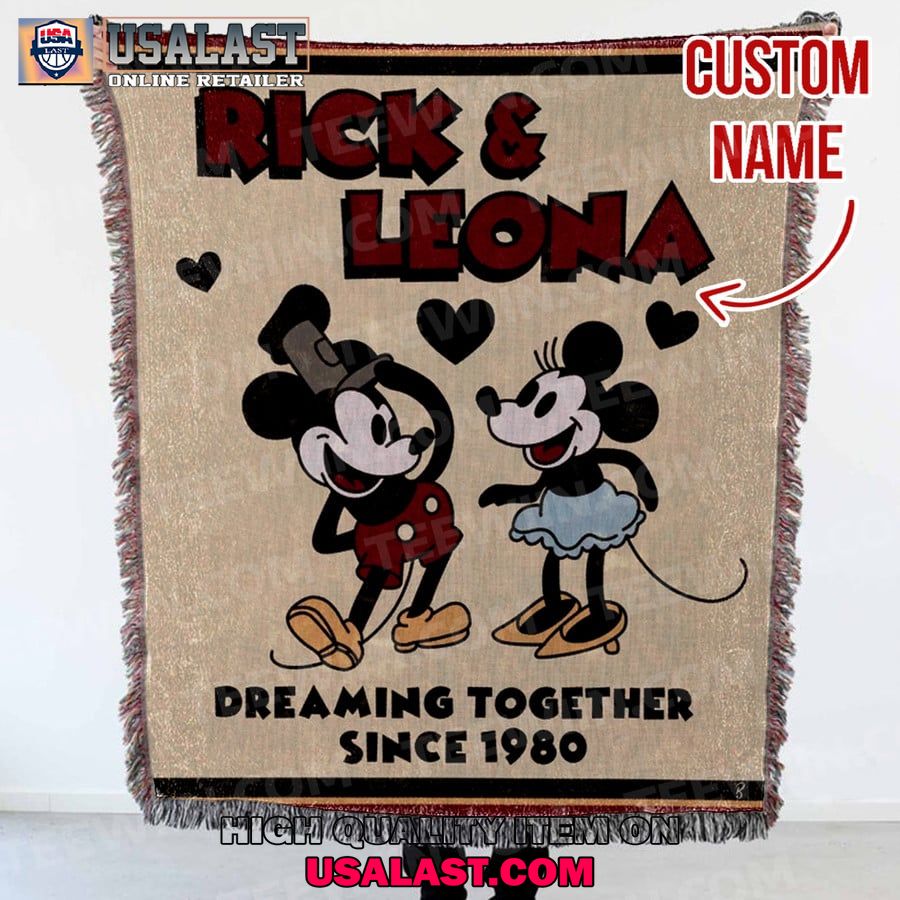 personalized mickey and minnie dreaming together since 1980 quilt blanket 1 iEYV5