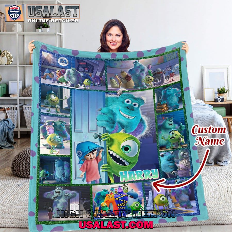 personalized monsters inc disney fleece blanket best gift for children 1 HaW73