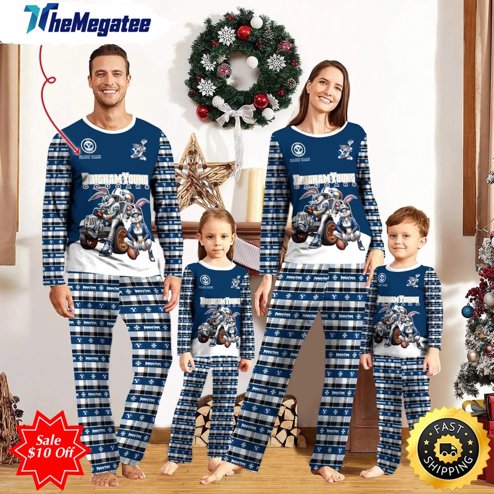 personalized ncaa byu cougars pajamas for family