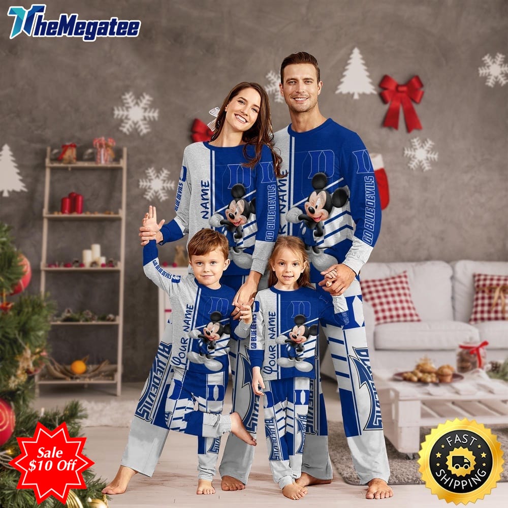 personalized ncaa duke blue devils pajamas mickey mouse for family