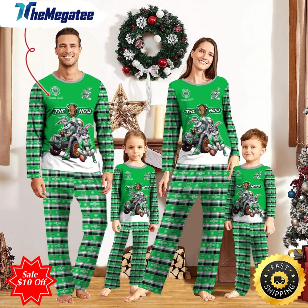 personalized ncaa marshall thundering herd pajamas for family