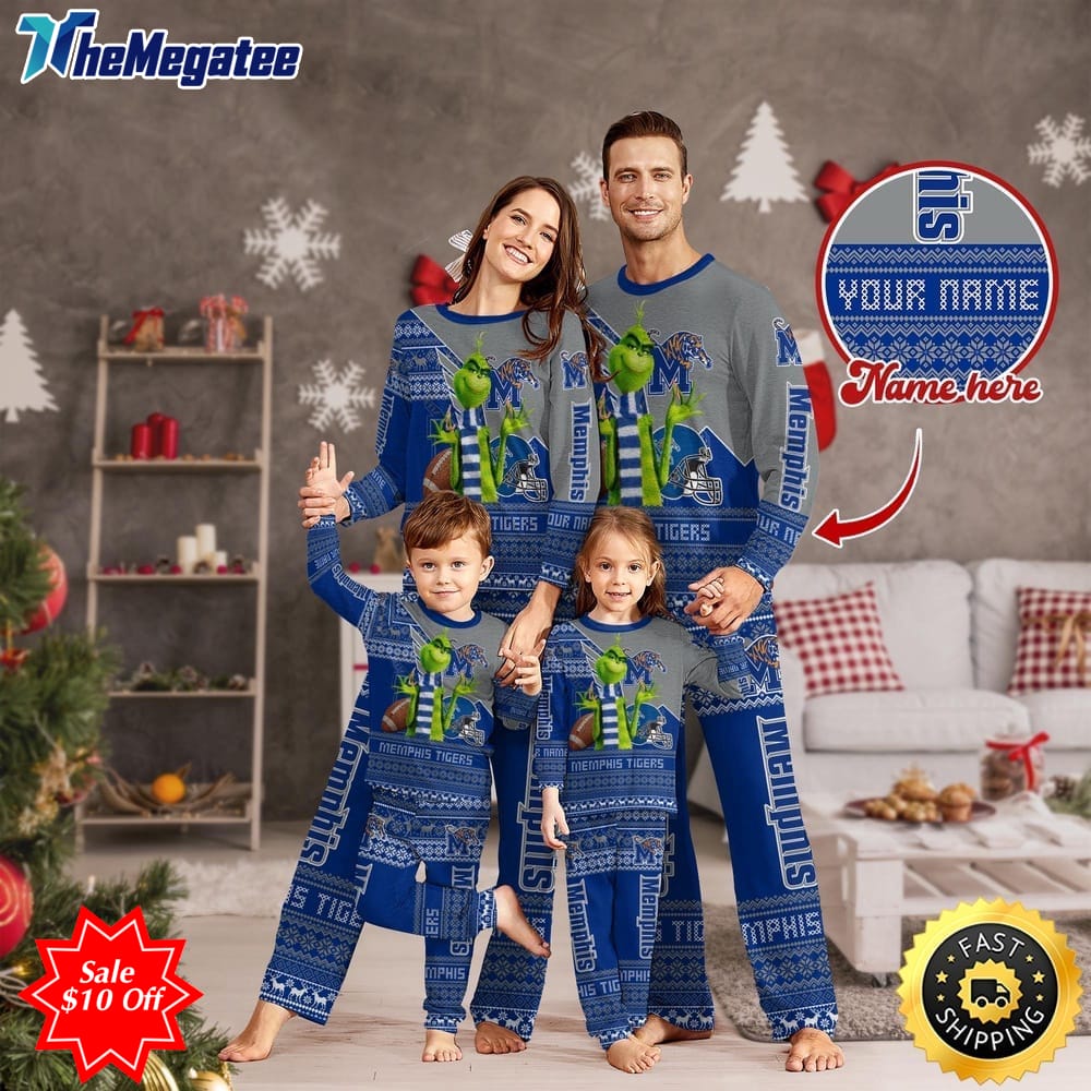 personalized ncaa memphis tigers pajamas xmas for sport family