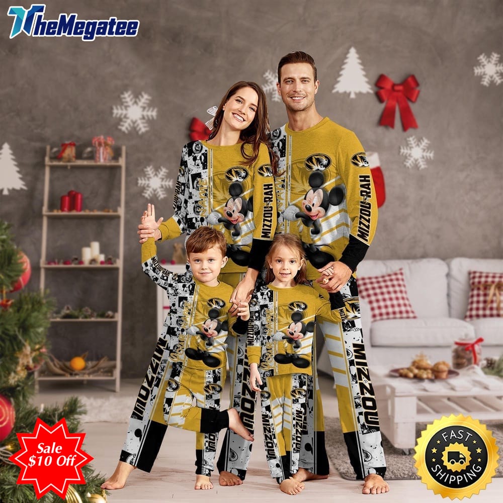 personalized ncaa missouri tigers pajamas mickey mouse for family