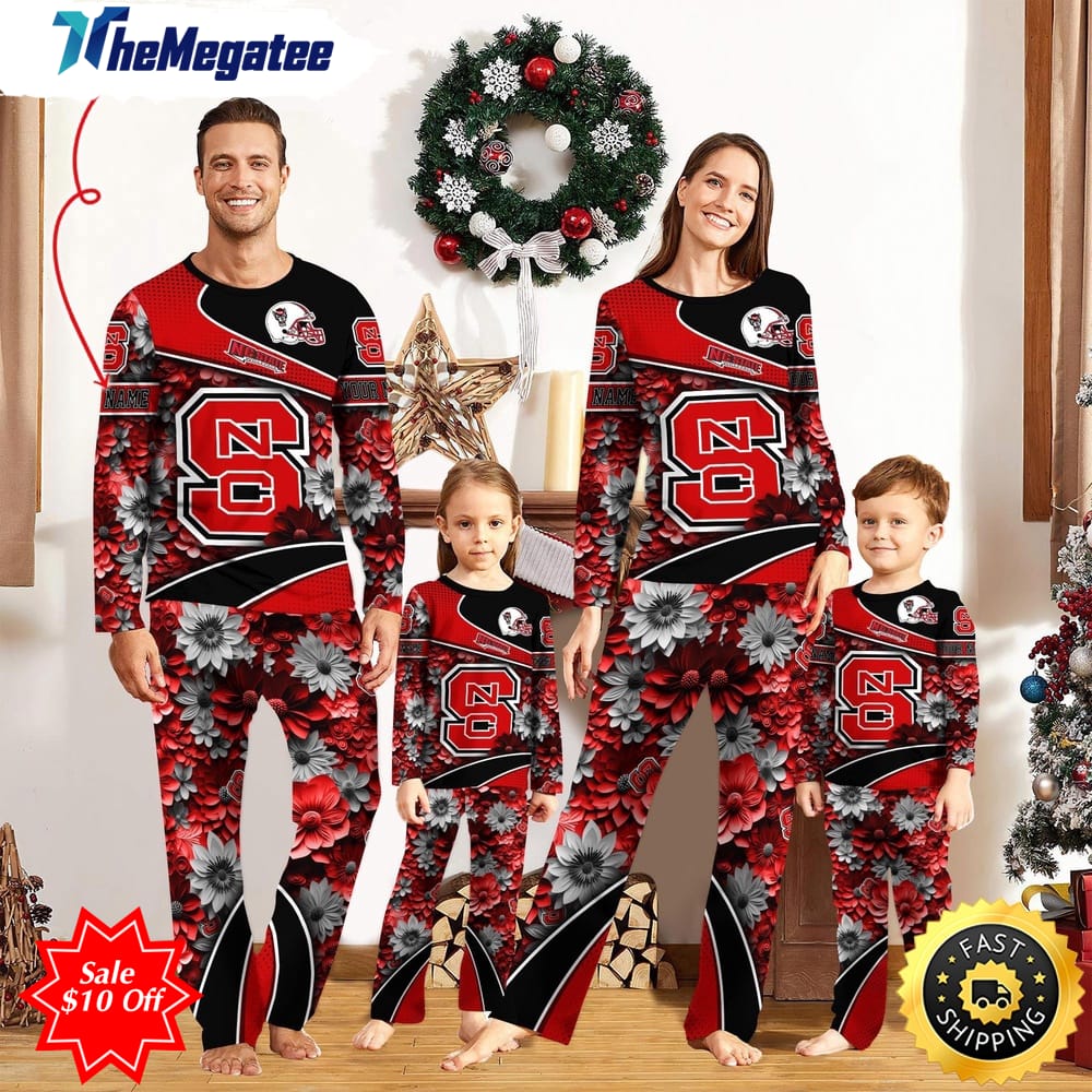 personalized ncaa nc state wolfpack pajamas for family pajamas sport fans