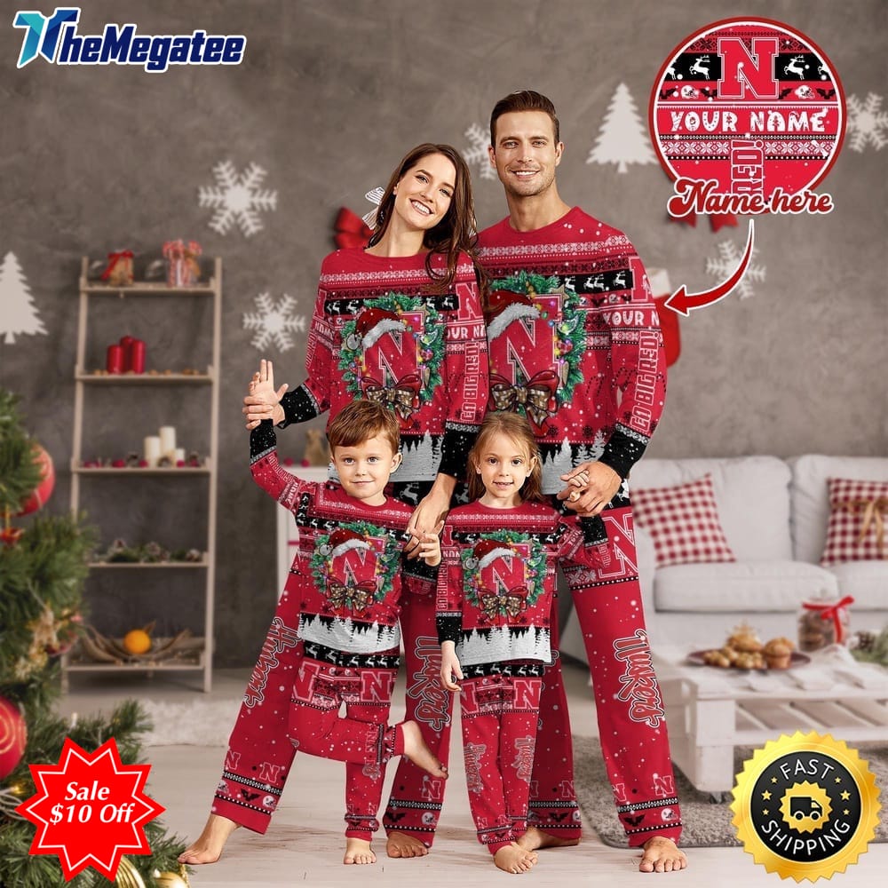 personalized ncaa nebraska cornhuskers pajamas christmas pajamas for sports fan