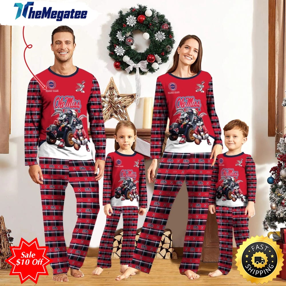 personalized ncaa ole miss rebels pajamas for family