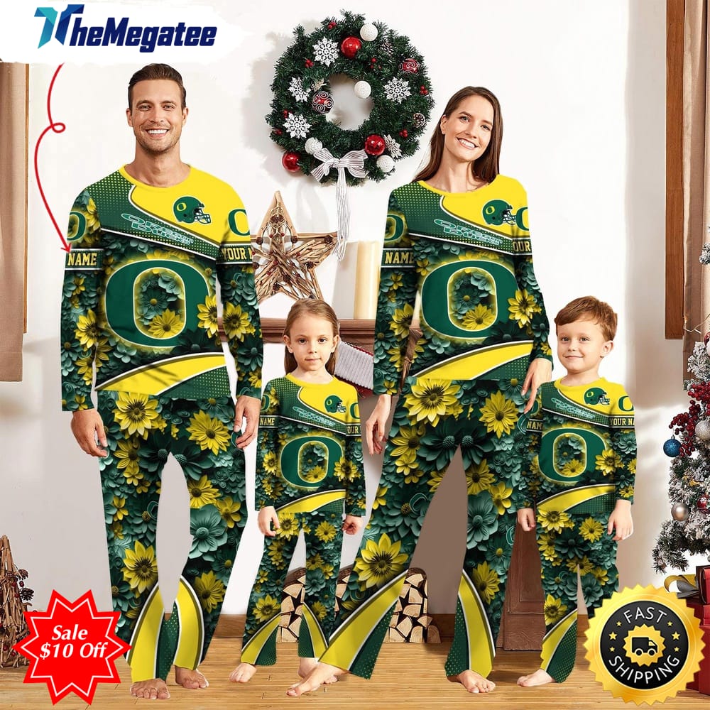 personalized ncaa oregon ducks pajamas for family pajamas sport fans