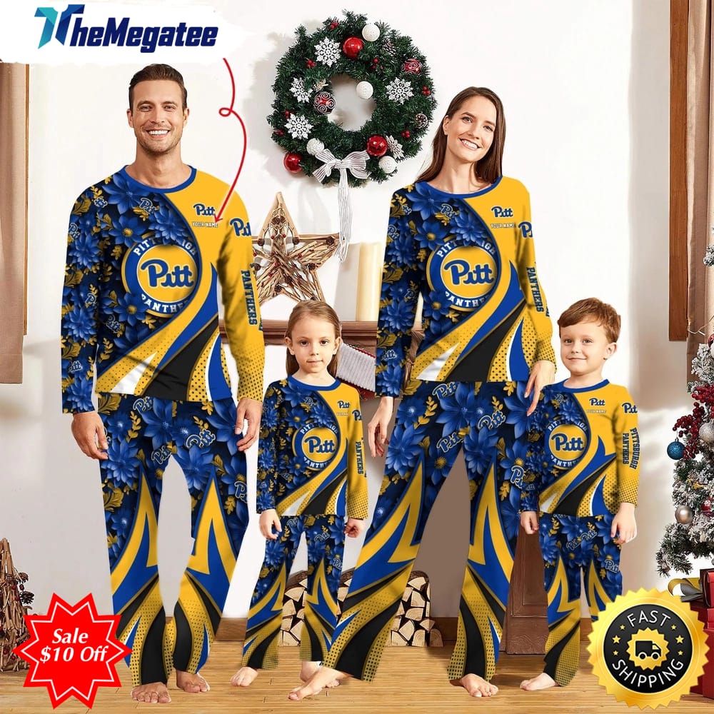 personalized ncaa pittsburgh panthers pajamas flower for sport family