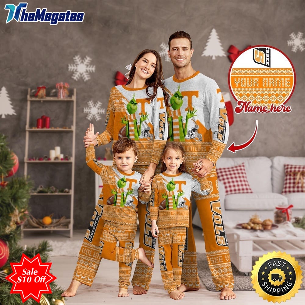 personalized ncaa tennessee volunteers pajamas xmas for sport family