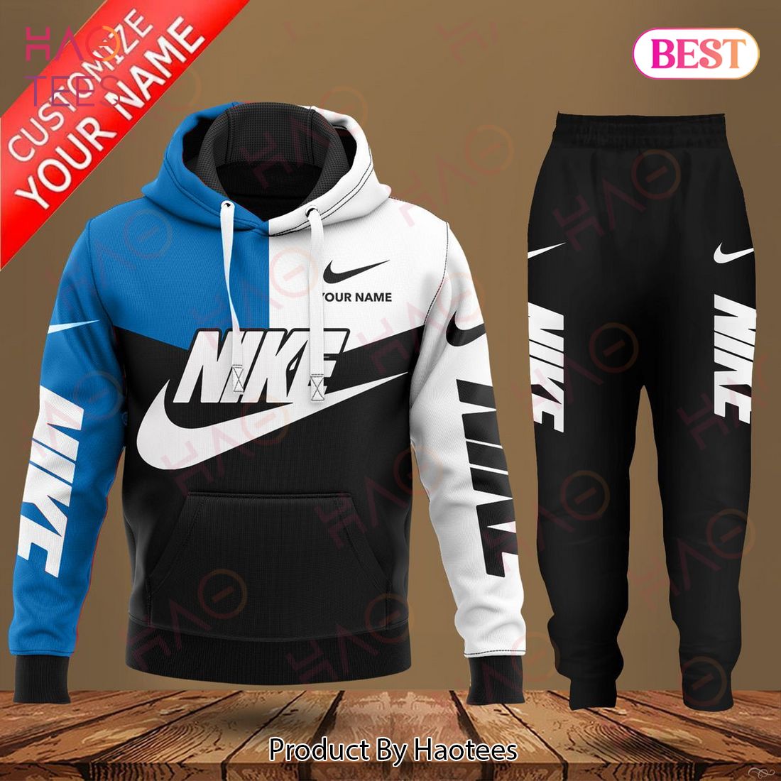 personalized nike blue black hoodie pants 1 1PWUS