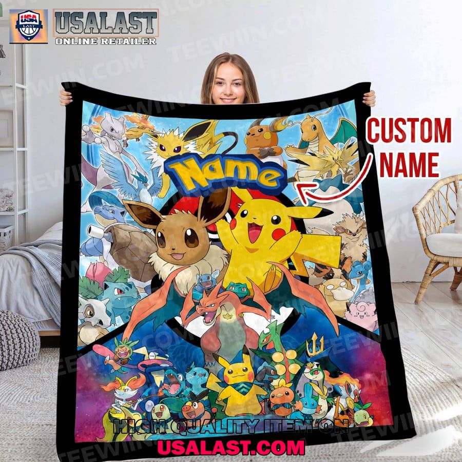 personalized pokemon anime high quality fleece blanket 1 KZpoJ