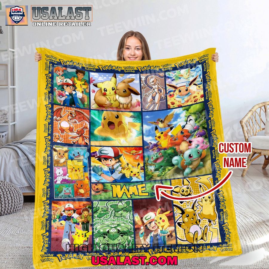 personalized pokemon anime high quality fleece blanket 1 bcScM