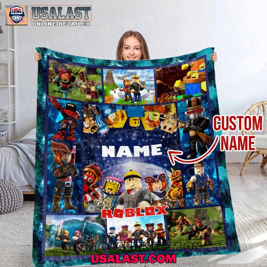 personalized roblox game high quality fleece blanket 1 Ke3gZ