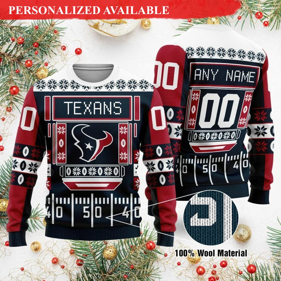 personalized houston football christmas ugly sweater sweatshirt 6212