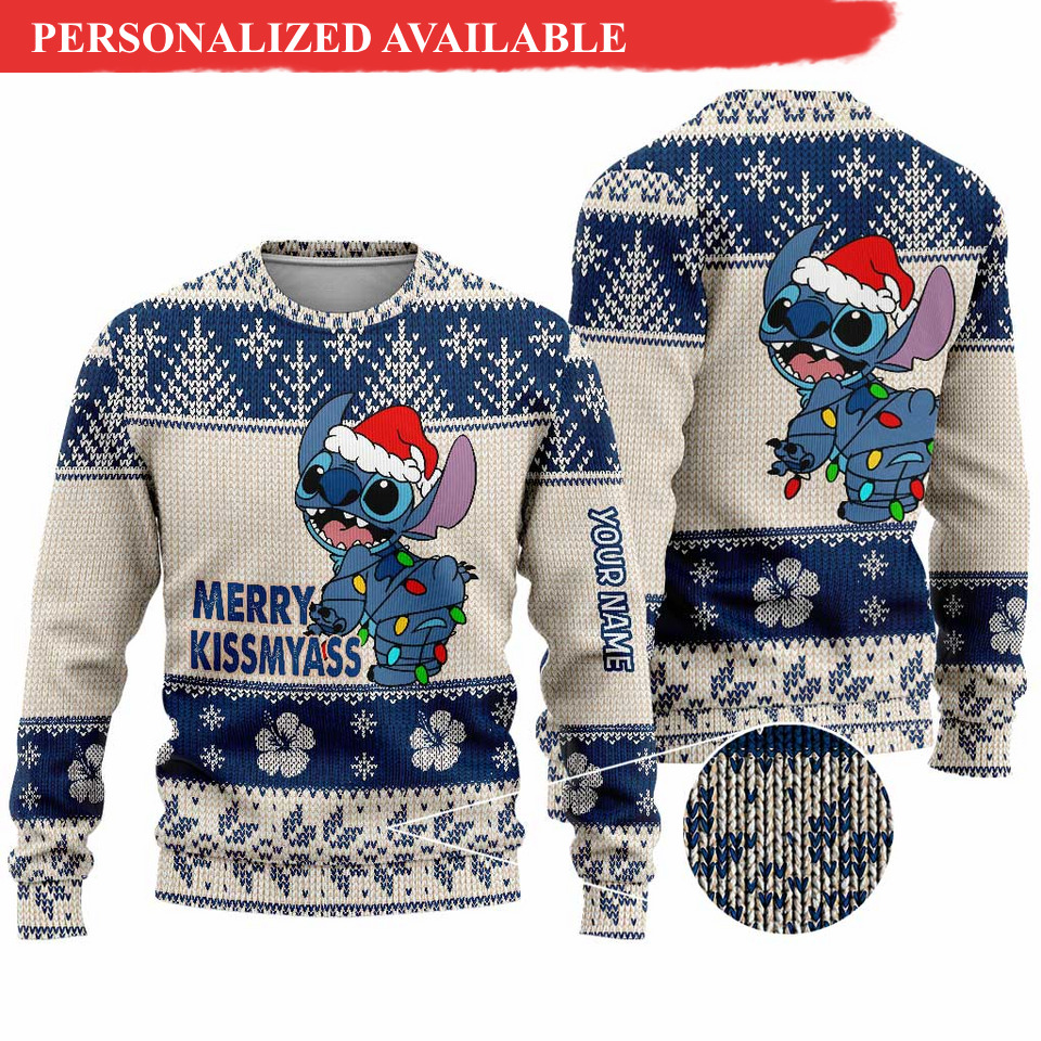 personalized stitch disney ugly christmas sweater christmas 3d sweater 2468