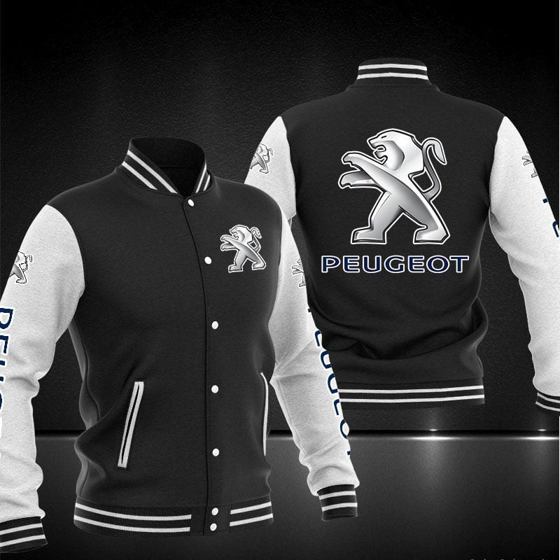 peugeot logo baseball varsity jacket baseball jacket all over print k68nz