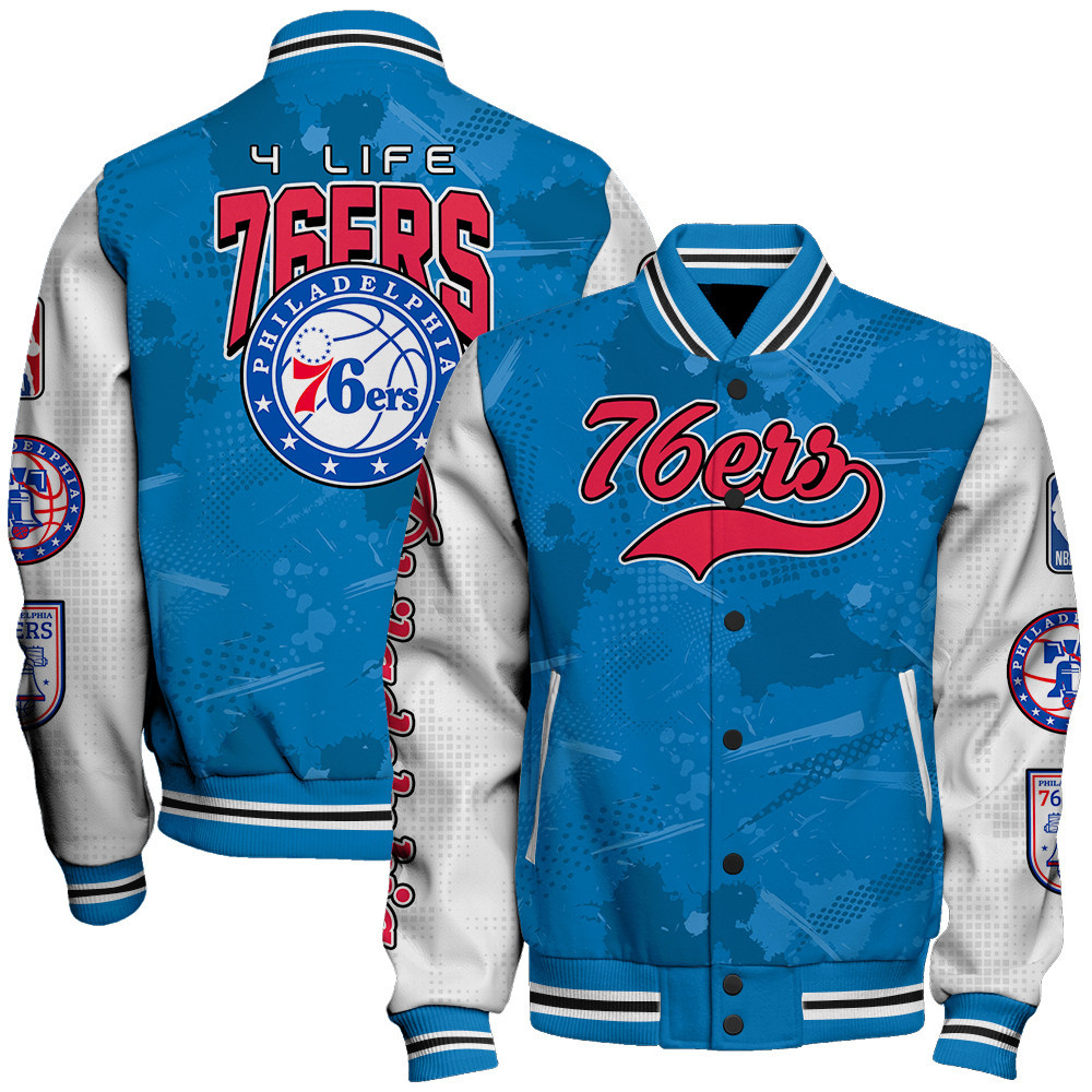 philadelphia 76ers 4 life team logo nba 2024 baseball varsity jacket baseball jacket all over print sfat v17 uj0i5