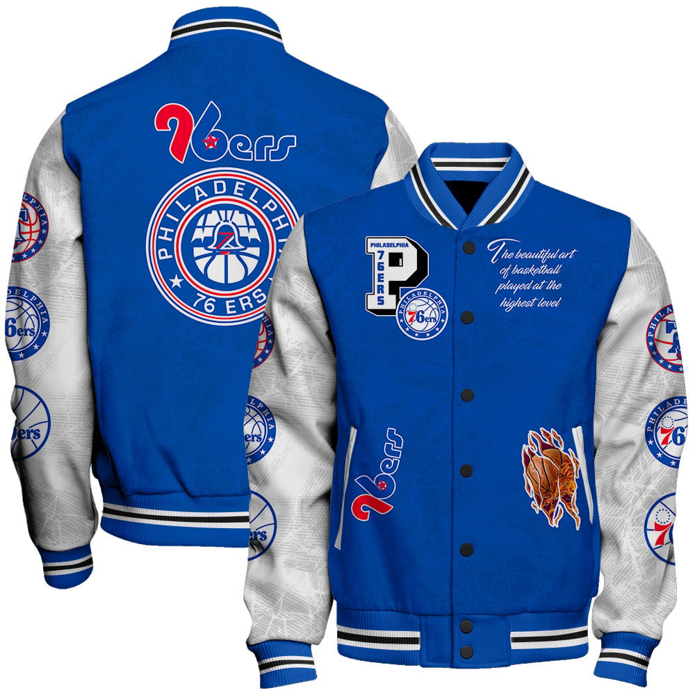 philadelphia 76ers baseball varsity jacket baseball jacket all over print wf xmse0