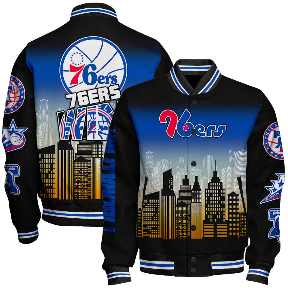 philadelphia 76ers nba baseball varsity jacket baseball jacket all over print stm v16 hbxal