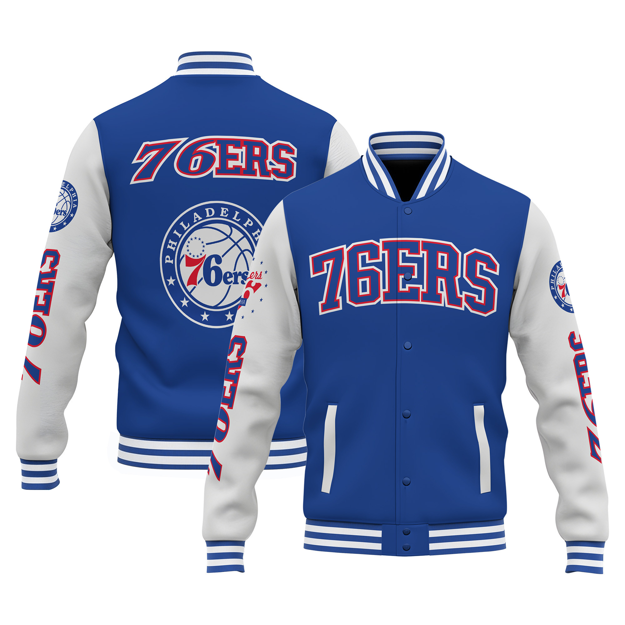 philadelphia 76ers special design 3d unisex baseball varsity jacket baseball jacket all over print v1 qndqb